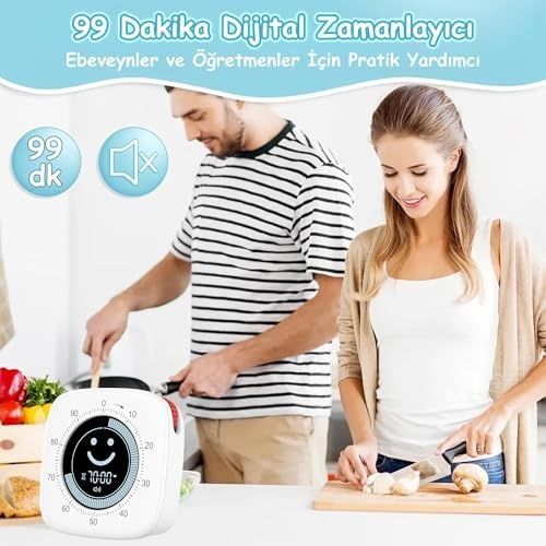Diğer 57858324442800999283959 Npo Npt26Xb Mutfak,ders,yemek İçin 99:59Dk Dijital Alarm Kronometre,pomodoro Öğrenci Motivasyon Saat Abanoz - Beyaz