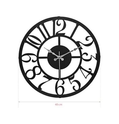 Diğer 57858324442820699283959 41 Cm Metal Malzeme Akar Saniye Sessiz Mekanizma Duvar Saati Açık