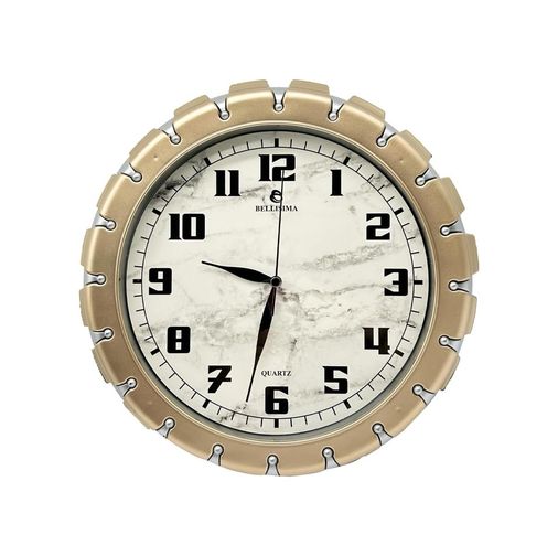 Diğer 57858324442844599283959 Bl-1058 Serisi Klasik Kadran Mermer Desenli Sessiz Akar 30 Cm Duvar Saati -Gri Açık