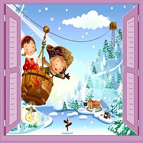 Diğer 57858324443129799283959 Çocuk Odası Bebek Odası Pencere Poster Duvar Kağıdı Teleferik Acı Kahve