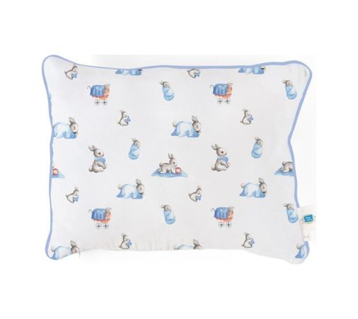 Diğer 57858324443164499283959 Deux Lapıns%100 Pamuk Müslin Bebek Yastığı, 35X45 Cm Bebe Lapin Açık Indigo