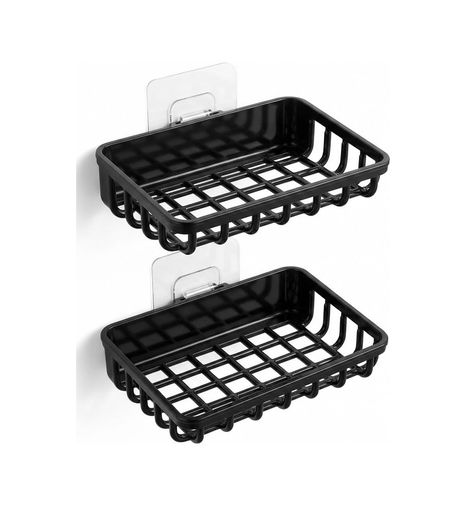 Diğer 57858324443239799283959 2 Adet Duvara Yapıştırılabilir Plastik Katı Sabunluk Kalıp Sabunluk Delme Gerektirmez Yapışkanlı Duş Banyo Lavabo Sabunluğu Açık Gri
