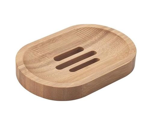 Diğer 57858324443254999283959 Bambu Katı Sabunluk Mutfak Banyo Ahşap Sabun Kutusu Oval Delikli Model Bambu Sabunluk 1 Adet Açık Gri
