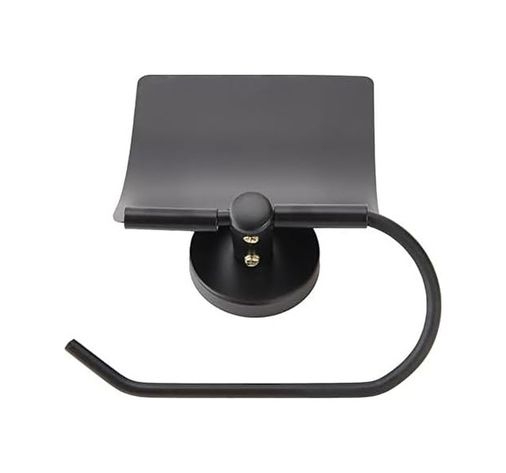 Diğer 57858324443264299283959 Metal Tuvalet Kağıtlığı, Siyah, Tuvalet Kağıdı Askısı, 12,3 X 13 Cm Acı Kahve