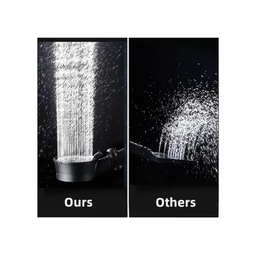 Diğer 57858324443276699283959 Duş Başlığı Turbo Fan 5 Fonksiyonlu Duş Başlığı El Duşu Handshower, Siyah 1.sınıf Kaliteli 000 Açık Krem