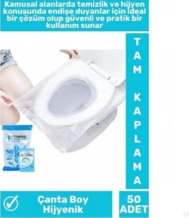 Diğer 57858324443284199283959 Tek Kullanımlık Klozet Kaplama Örtüsü Hijyenik Taşınabilir Tuvalet Kapağı Koruyucu, Seyahat Ve Kamusal Alanlar İçin, İnce Ve Dayanıklı 50 Adet Açık Ahşap