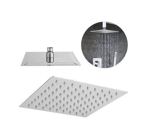 Diğer 57858324443346399283959 25X25 Cm 304 Paslanmaz Çelik Tepe Duşu Geniş Kare Duş Başlığı, Sabit Tepe Duş Başlığı, Handshower Uyumlu, Modern Ve Dayanıklı Duş Sistemi Parçası Kare