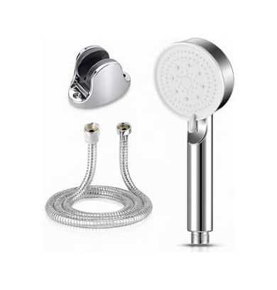 Diğer 57858324443388299283959 Turbo Duş Başlığı, Yüksek Basınçlı El Duşu, 5 Fonksiyonlu Duş Başlığı Krom Turbo Set 000 Açık Krem