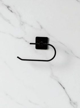 Diğer 57858324443399399283959 Yapışkanlı Tuvalet Kağıtlığı, Modern Siyah Mat, Metal, 15X15 Cm Acı Kahve