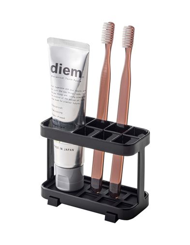 Diğer 57858324443403599283959 Ev 6803 Banyo Tezgahı İçin Diş Fırçası Ve Diş Macunu Tutacağı, Tek Boyut, Siyah Açık Ahşap
