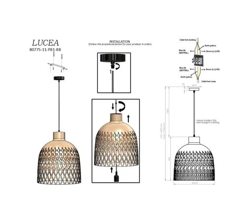 Diğer 57858324443476699283959 Venira 11 40 Lık Bamboo Tekli Sarkıt, Doğal Ahşap Açık Gri