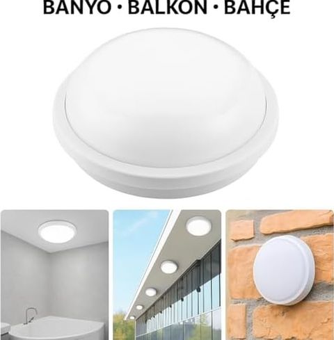 Diğer 57858324443561899283959 15W Led Beyaz Tavan Duvar Lambası Ip65 Su Geçirmez Beyaz Işık 6500K 1500 Lümen 220V Banyo Bahçe Balkon İçin Dış Mekan Aydınlatma 120W Ampul Eşdeğeri Acı Kahve