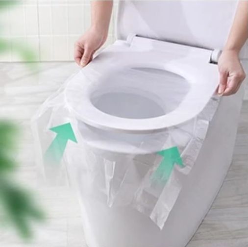 Diğer 57858324443581499283959 Tek Kullanımlık Klozet Kapağı Poşeti, 50 Adet, Hijyenik Seyahat Tuvalet Örtüsü Açık Ahşap