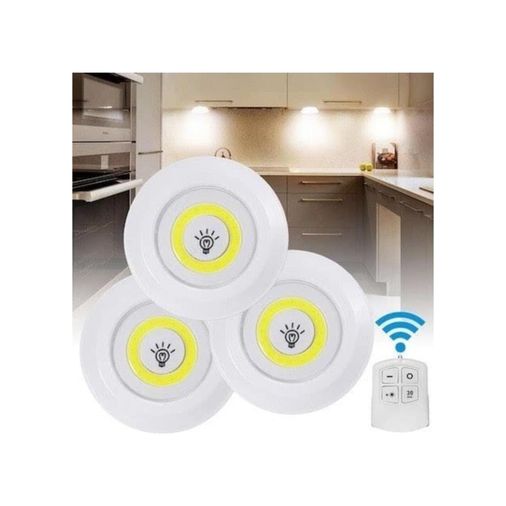 Diğer 57858324443597299283959 Uzaktan Kumandalı Kablosuz 3'lü Led Spot Lambalar Açık Ahşap