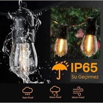 Diğer 57858324443611599283959 10 Duylu Birbirine Eklenebilir 10 Mt Sarmaşık Dış Mekan Bahçe Aydınlatma Armatürü E27 Ip64 Acı Kahve