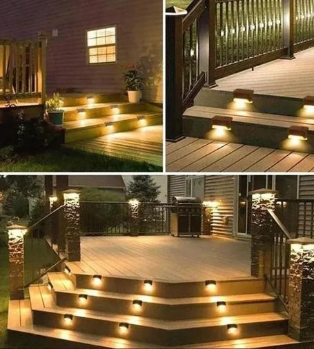 Diğer 57858324443614199283959 1 Adet Solar Güneş Enerjili Köşebent Merdiven Bahçe Led Lamba Dekor Balkon Bahçe Aydınlatma .
