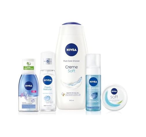 Diğer 57858324443958899283959 Creme Soft Kremsi Dokunuş Duş Jeli 500 Ml + Çift Fazlı Göz Makyaj Temizleyici 125 Ml + Sprey Deodorant Fresh Natural 75Ml +Nemlendirici Bakım Kremi 100 Ml + Yüz Yıkama Köpüğü Canlandırıcı 150 Ml Açık Bej