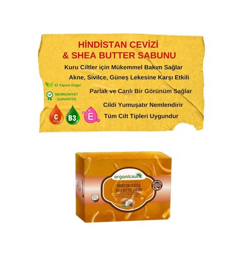 Diğer 57858324443969799283959 Doğal Hindistan Cevizi & Shea Butter Sabunu 140 Gr 1 Adet Tüm Cilt Tipleri İçin Besleyici Ve Onarıcı Etkili Acı Badem