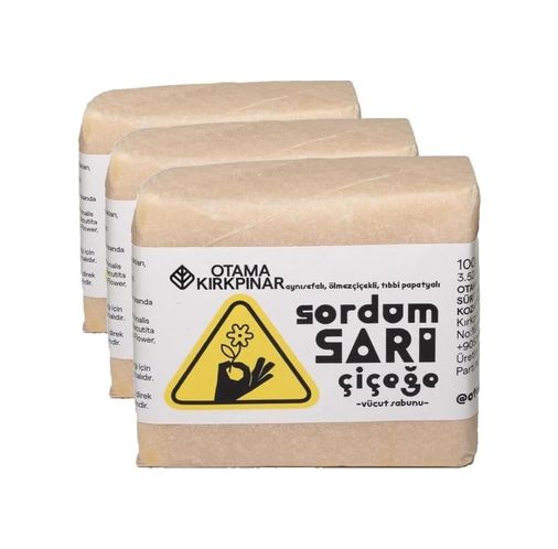 Diğer 57858324443989699283959 Otama Kırkpınar Sordum Sarı Çiçeğe Vücut Sabunu 3 Paketi Acı Badem