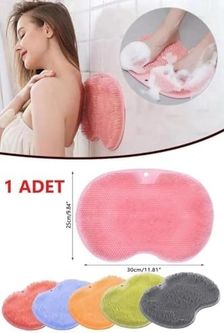 Diğer 57858324444171499283959 Vantuzlu Ayak Banyo Fırçası Banyo Lifi Duvara Fayansa Yapışan Sırt Masaj Pedi Banyo Lif Açık Ceviz