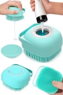 Diğer 57858324444245099283959 Şampuan Hazneli Silikon Banyo Lifi Peeling Etkili Masaj Fırçası Derinlemesine Temizlik Ve Ölü Deri Arındırma İçin Pratik Cilt Bakım Aleti Açık Ceviz