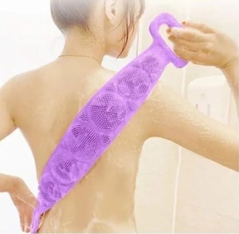 Diğer 57858324444312699283959 Çift Taraflı, Silikon Duş, Banyo Sırt Lifi, Sırt Temizlik Palası, Fırçası Uzunluk 70 Cm Mor Açık Ceviz