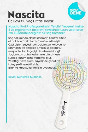 Diğer 57858324444519799283959 Professional Üç Boyutlu Saç Fırçası Beyaz