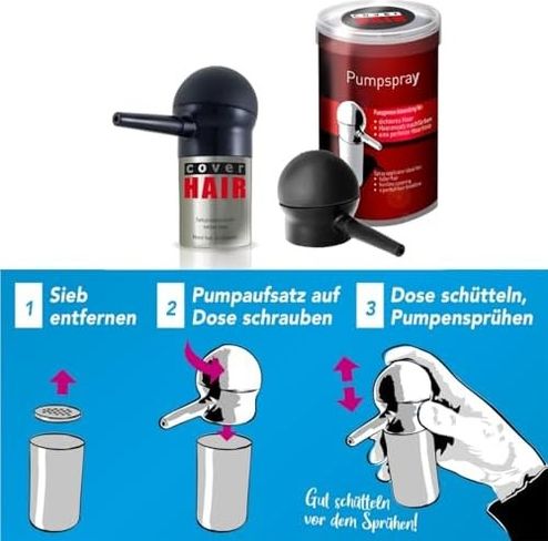 Diğer 57858324445128199283959 Cover Hair Saç Fiberi Pompa Aplikatörü Yalnızca 14 G İle Uyumlu - Hair Effect Pompa Aplikatörü Açık Gri