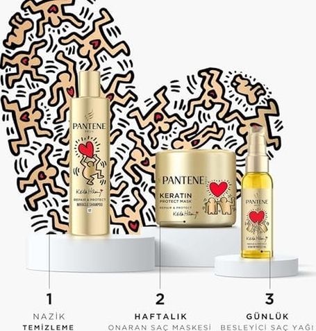 Diğer 57858324445192999283959 Pantene Keith Haring Yoğun Bakım Keratin Yağı 100 Mililitre