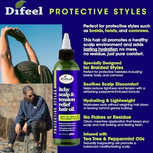 Diğer 57858324445206999283959 Difeel Örgülü Saçlar İçin Kaşıntı Ve Gerginlik Karşıtı Saç Bakım Yağı 237Ml, 21959051516