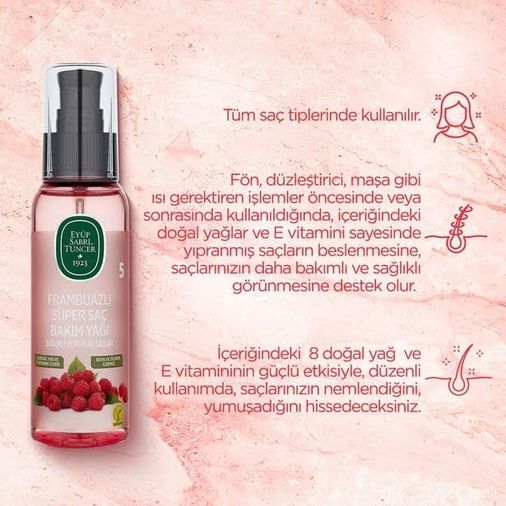 Diğer 57858324445207899283959 3 Adet Frambuazlı Süper Saç Bakım Yağı 100 Ml Ve Rosıe Pamuk