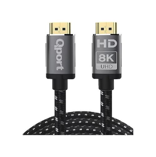 Diğer 57858324448730799283959 Qport Q-Hdmı213 3M Hdmı 2.1V 8K Örgülü Altın Uçlu 0