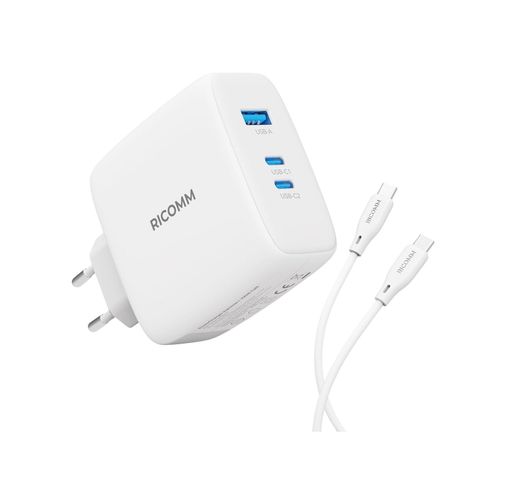 Diğer 57858324448899499283959 100W Gan 3 Portlu Usb-C + Usb-A Şarj Aleti Qc5.0 Pd, İpad,,, Notebook, Uyumlu Hızlı Şarj Cihazı + 100W Type-C Şarj Kablosu 2 Metre Acı Kahve