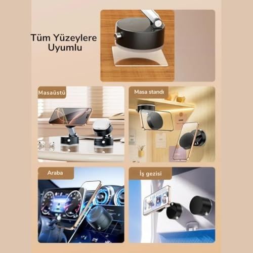 Diğer 57858324448936299283959 Tüm Yüzeylere Uyumlu Sök Tak Vantuzlu Magnetic Araç İçi Telefon Tutucu Masaüstü Telefon Standı 1