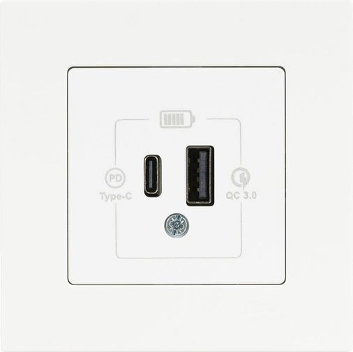 Diğer 57858324448945199283959 Eqona Beyaz 2 Çıkışlı Usb Şarj Prizi Type C + Type A 20W Acı Kahve