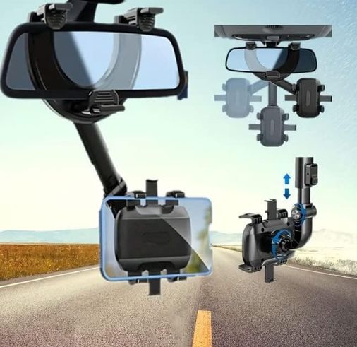 Diğer 57858324448950699283959 Araba Dikiz Aynası İçin Cep Telefonu Tutucu 360 Derece Dönebilen Ayarlanabilir Çok Fonksiyonlu Kolay Montaj 1