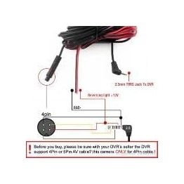 Diğer 57858324449135899283959 4 Pin 2.5 Mm Araç Geri Görüş Kamera Kablosu 5 Metre 4 Pin Kamera Kablosu 3D M-Logo Model 5 Vites