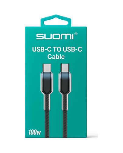 Diğer 57858324449158099283959 Suomı Usb-C To Usb-C Hızlı Şarj Kablosu, 100W, Örgülü Tasarım, 1M, Siyah 001