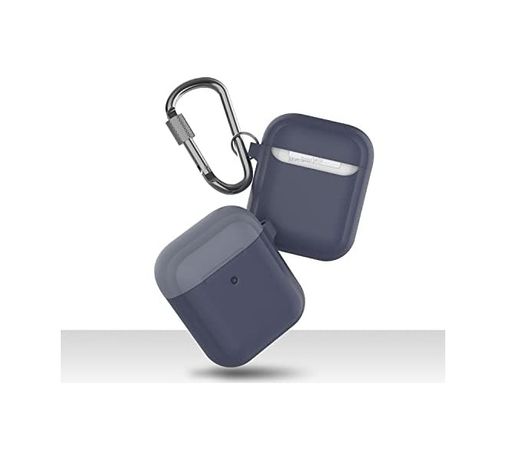 Diğer 57858324449329499283959 Airpods 1 2 Nesil Uyumlu Silikon Kılıf Mat Yumuşak Doku, Darbe Emici, Karabinalı Kemer Klipsi, Kablosuz Şarj Destekli, Yedek Üst Kapak Li Laciver Mavi Addison