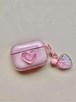 Diğer 57858324449348699283959 Pro İle Uyumlu Kalpli Kulaklık Kılıfı, Pembe Addison