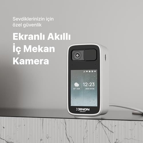 Diğer 57858324449355299283959 Smart Ev Kamerası Ekranlı 2560P 4Mp Mobil Kontrol Wifi 360 Hareket Takip Bebek Kamerası 2'li Set Açık Gri