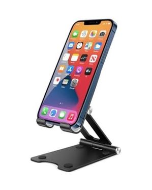 Diğer 57858324450201699283959 Ayarlanabilir Metal Telefon Ve Tablet Standı Katlanabilir Masa Üstü Tutucu, Kaymaz Silikon Destekli, Evrensel Uyumlu, Şarj Boşluklu, Siyah Acı Kahverengi