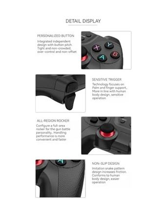 Diğer 57858324450255099283959 2.4G Kablosuz Gamepad Pc Uyumlu Pilli Joystick Oyun Kolu Kişiselleştirilmiş Düğme, Hassas Trigger Kaymaz Tasarım G2.4G Sarı Abanoz - Beyaz