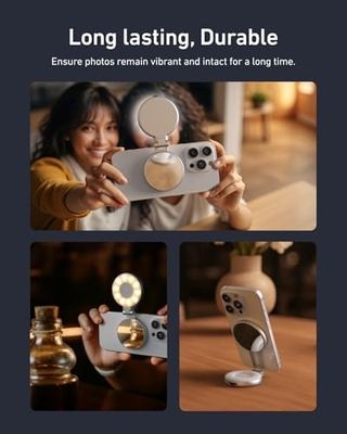 Diğer 57858324450263399283959 Manyetik Halka Cep Telefonu, 3 Işık Modlu Halka Işık, Mag Safe İle Uyumlu, Led Selfie Halka Işığı, Selfies/fotoğrafçılık/yakınlaştırma Çağrıları/video Konferans İçin Açık Gri