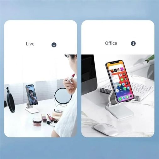 Diğer 57858324450280499283959 Katlanabilir Stant Model Abs + Silikon Materyal Tablet Akıllı Telefon Standı Masaüstü Stand Katlanabilir Cep Telefonu Telefon Tutucu Q7-L Siyah Acı Kahverengi