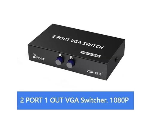 Diğer 57858324450964699283959 Plus Px-1260 2 Port Vga Switch, Vga Splitter, Manuel Vga Switch 2 Port 2 Pc 1 Ekran Açık Gri