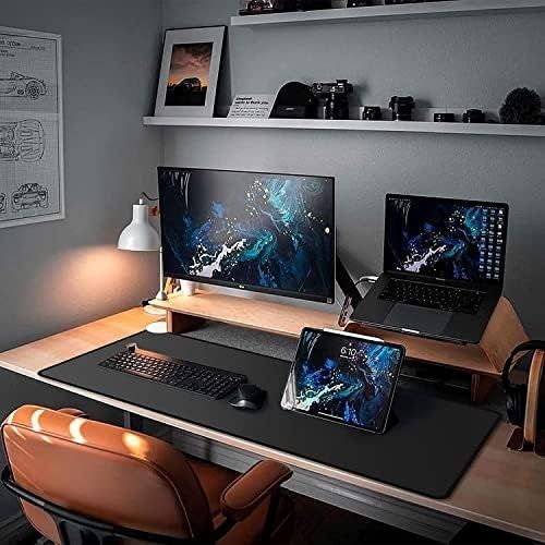Diğer 57858324451181999283959 Mouse Pad, Dikişli Kenar, Kaymaz Taban, Büyük Boy Pürüzsüz Yüzey, Baskısız Ofis Tipi Masa Koruyucu, Ergonomik Mouse Ped 90X40 Cm - Xx Large, Siyah 001