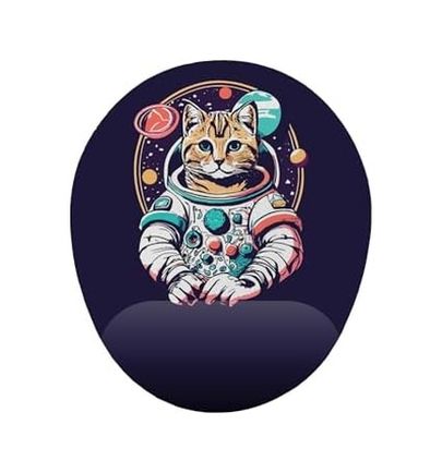 Diğer 57858324451545299283959 Astronot Kedi Bilek Destekli Mouse Pad 001