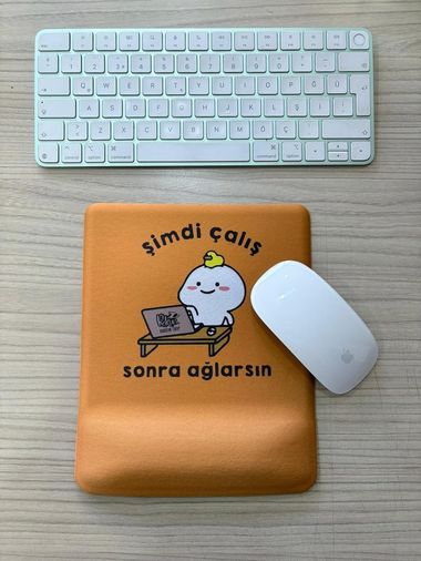 Diğer 57858324451550999283959 Şimdi Çalık Sonra Ağlarsın Baskılı Bilek Destekli Kare Mouse Pad Turuncu 001