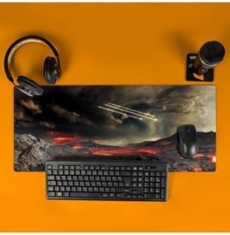 Diğer 57858324451563599283959 Fantastik Manzara Temalı Büyük Boy Mousepad 70X30 Cm Kaymaz Tabanlı, Yüksek Çözünürlüklü Masaüstü Oyun Ve Çalışma Mouse Pad 001
